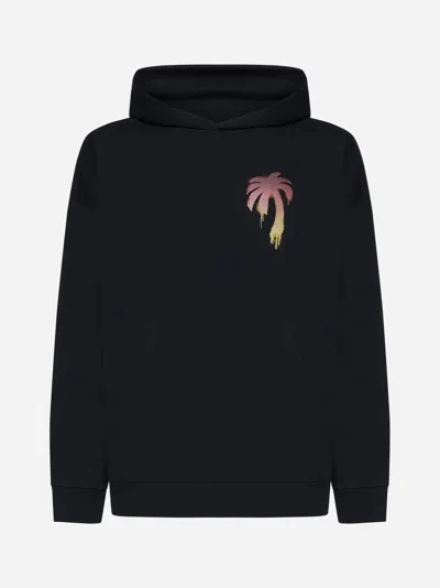 Palm Angels I Love Pa Cotton Hoodie In Black,red