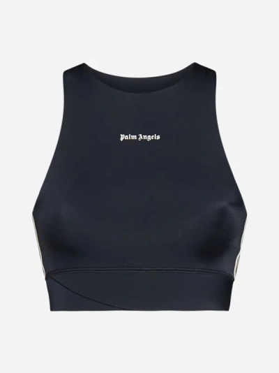 Palm Angels Logo Jersey Bra In Black