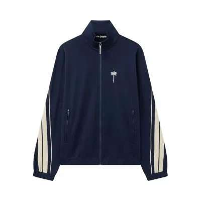 Pre-owned Palm Angels Palm Tree Striped Track Jacket 'navy' | Blue | Men's Size Xl