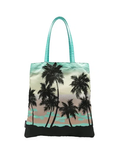 Palm Angels Palm Tree-print Tote Bag In Blue