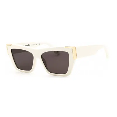 Palm Angels Peri099 Hollywood White Mini Sunglasses In Brown