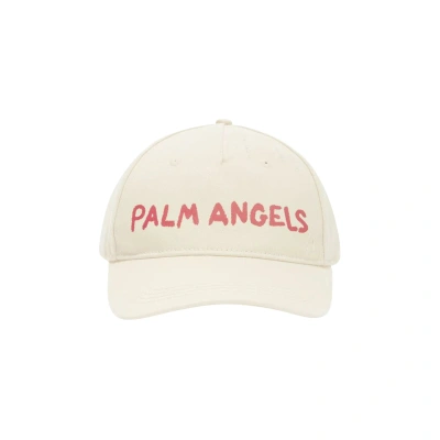 Pre-owned Palm Angels Seasonal Logo Cap 'off White/red'