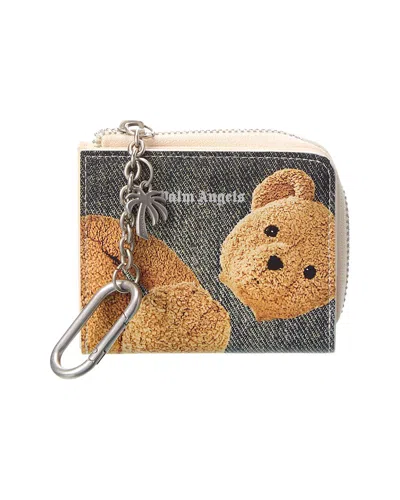 Palm Angels Teddy Bear Leather Wallet In Brown