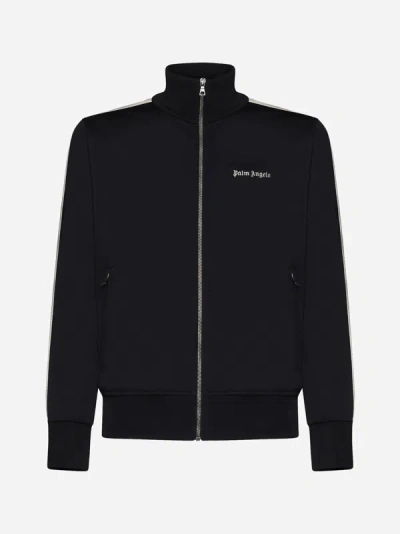 Palm Angels Track Jersey Jacket In Black,off White