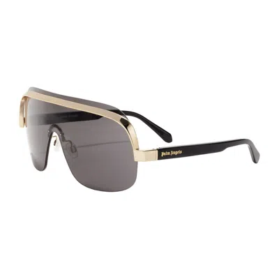 Palm Angels Unisex King Aviator-style Sunglasses With Metallic Accents In Blue