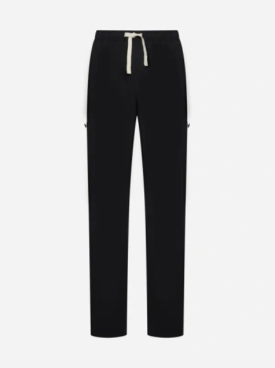 Palm Angels Wool-blend Loose-fit Trousers In Black