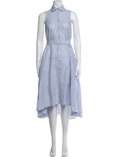 Pre-owned Palmer Harding Linen Midi Length Dress In Blue