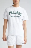 Palmes Ivan Organic Cotton Logo Graphic T-shirt In White/ Green