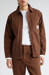 Palmes Roland Cotton Twill Overshirt In Brown