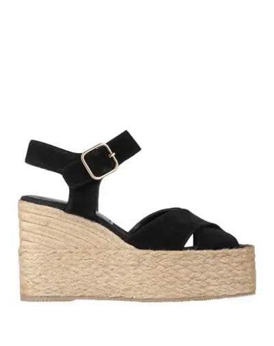 Paloma Barceló Palomitas By  Woman Espadrilles Black Size 8 Leather