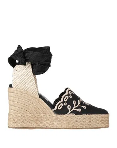Paloma Barceló Palomitas By  Woman Espadrilles Black Size 8 Textile Fibers
