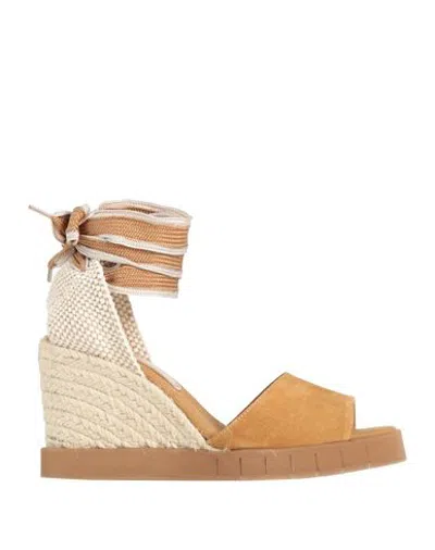 Paloma Barceló Palomitas By  Woman Espadrilles Camel Size 8 Leather In Multi