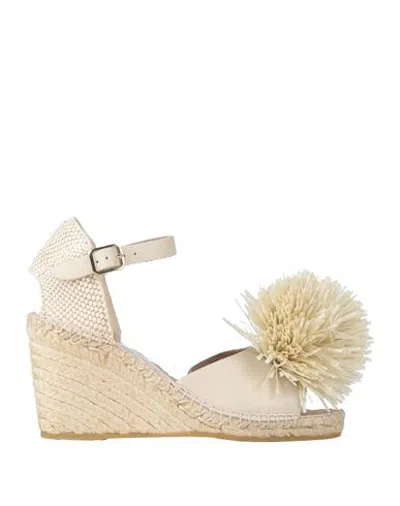 Paloma Barceló Palomitas By  Woman Espadrilles Cream Size 8 Leather In Multi