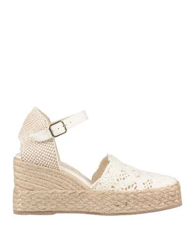 Paloma Barceló Palomitas By  Woman Espadrilles Ivory Size 8 Textile Fibers In Multi
