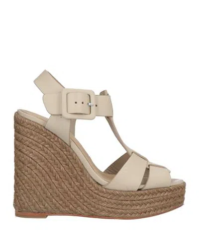 Paloma Barceló Woman Espadrilles Beige Size 7 Cowhide In Nude