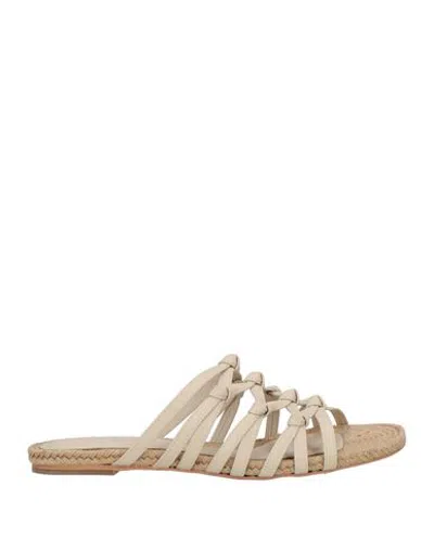 Paloma Barceló Woman Espadrilles Beige Size 7 Leather In White
