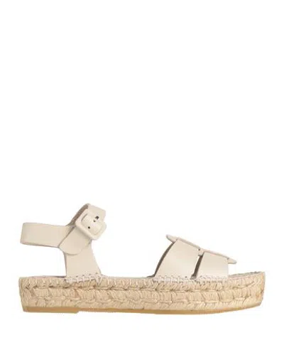 Paloma Barceló Woman Espadrilles Beige Size 8 Cowhide In Neutral