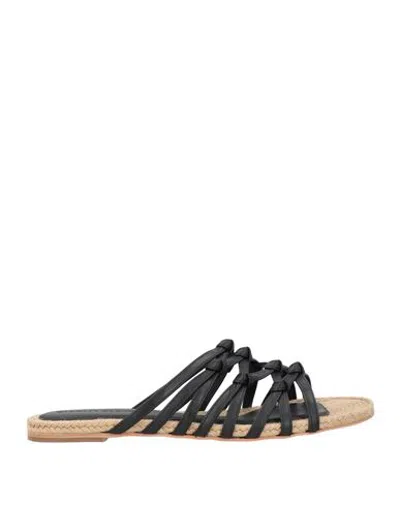 Paloma Barceló Woman Espadrilles Black Size 8 Leather