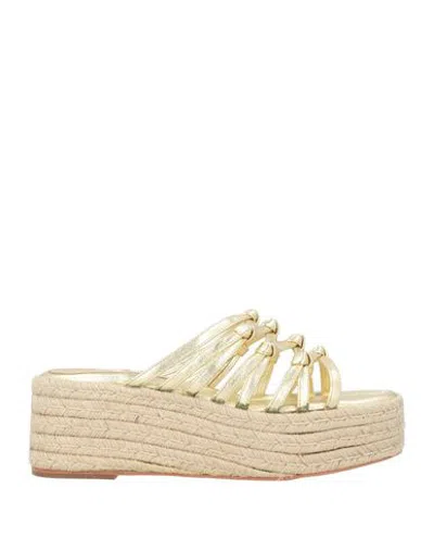 Paloma Barceló Woman Espadrilles Gold Size 8 Leather
