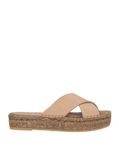 Paloma Barceló Woman Espadrilles Light Brown Size 8 Leather In Neutral
