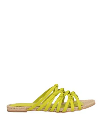 Paloma Barceló Woman Espadrilles Lime Green Size 8 Leather