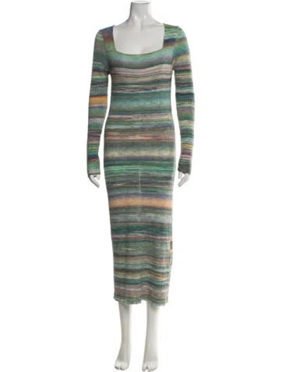 Pre-owned Paloma Wool Merino Wool Midi Length Dress In Green