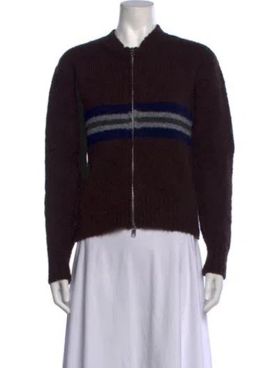 Pre-owned Paloma Wool Striped Open Front Sweater In Black