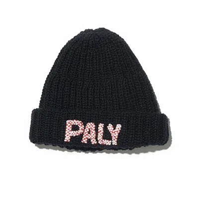 Paly Hand Knitted Beanie In Black