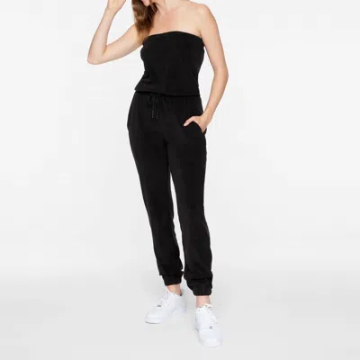 Pam & Gela Terry Cloth Tube Jumpsuit In Black