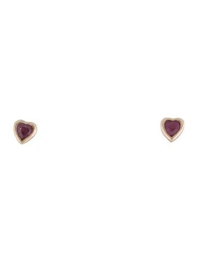 Pre-owned Pamela Love Ruby Heart Reversible Stud Earrings In Multicolor