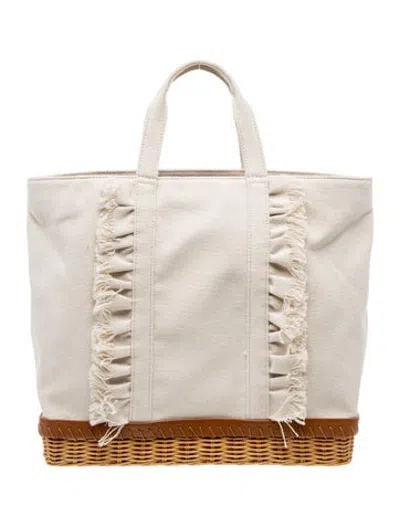 Pre-owned Pamela Munson Canvas Tote In Neutrals