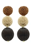 Panacea Bead Linear Drop Earrings In Multi