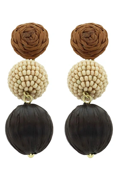 Panacea Bead Linear Drop Earrings In Multi