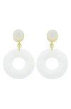 Panacea Raffia Open Circle Drop Earrings In White