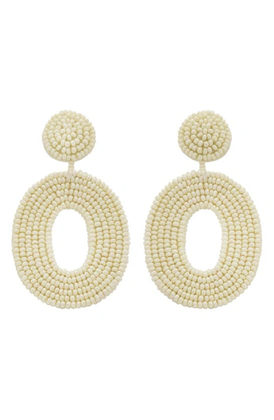 Panacea Sead Bead Drop Earrings In Ivory