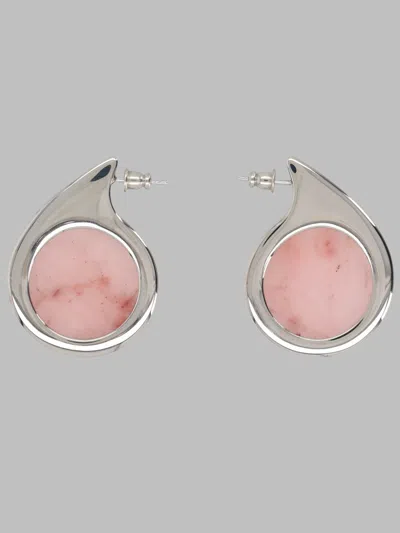 Panconesi Dusk Small Rhodium-plated Brass & Agate Earrings In Silver