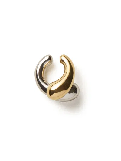 Panconesi Intertwined Two-tone Sculptural Ring In Black