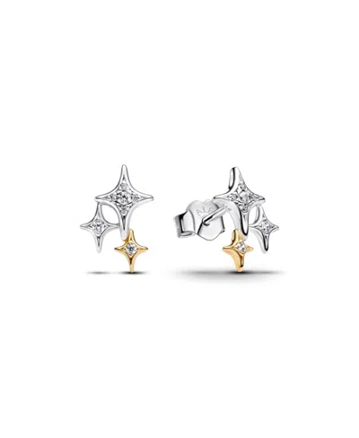 Pandora Women's Cubic Zirconia Triple Star Stud Earrings In Sterling Silver
