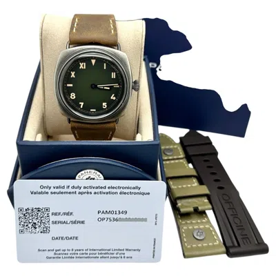 Pre-owned Panerai 2026  Radiomir California Pam01349 Pam 1349 Green Dial Steel Box Paper