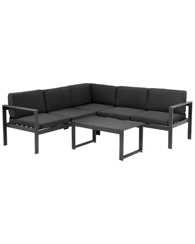 Pangea Home Indoor/outdoor Karen 5pc Sectional In Black