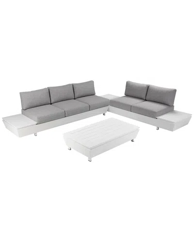 Pangea Home Indoor/outdoor Yacht 3pc Sectional In Grey