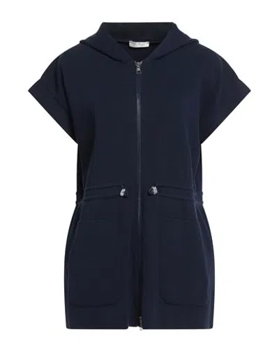Panicale Woman Cardigan Navy Size 8 Cotton In Blue