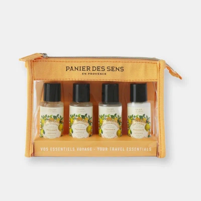 Panier Des Sens Provence Travel Pouch (shower Gel, Shampoo, Conditioner, Body Lotion) In White