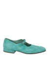 Pantanetti Woman Ballet Flats Turquoise Size 7 Leather In Blue