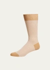 Pantherella Men's Fabian Chevron Pattern Egyptian Cotton Socks In Light Khaki