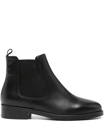 Paola Parisi 30mm Leather Chelseaboots In Black