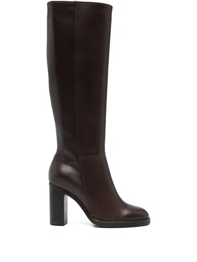 Paola Parisi 90mm Zip-up Boots In Brown