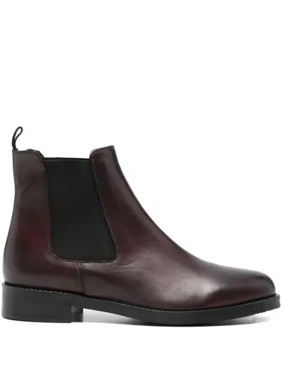 Paola Parisi Round-toe Chelsea Boots In Brown