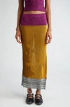 Paolina Russo Patchwork Illusion Rib Maxi Skirt In Carrot/ Grappe
