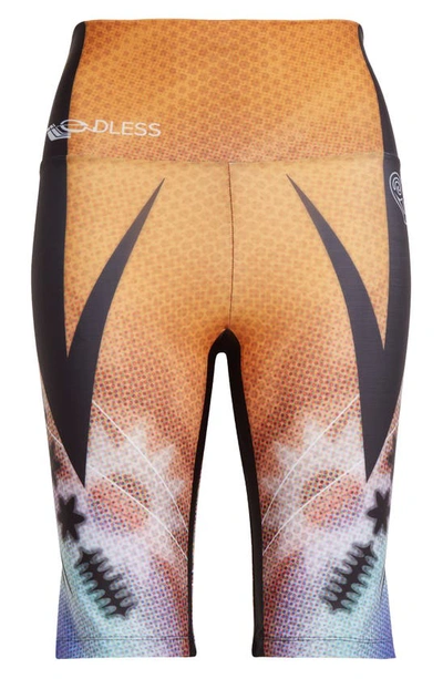 Paolina Russo Pixel Print Bike Shorts In Orangina